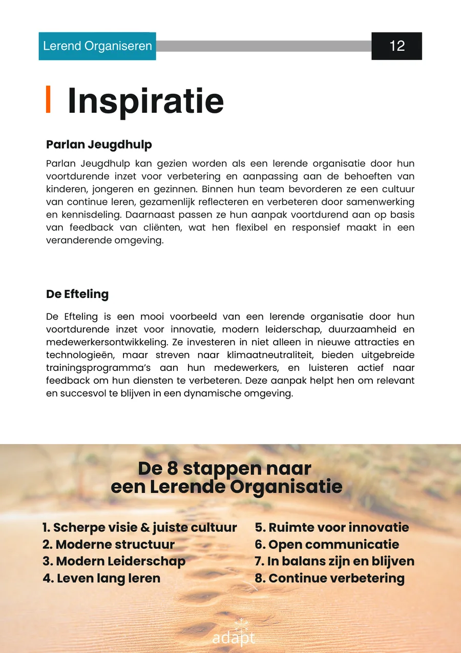 Inspiratie — de 8 stappen naar een Lerende Organisatie